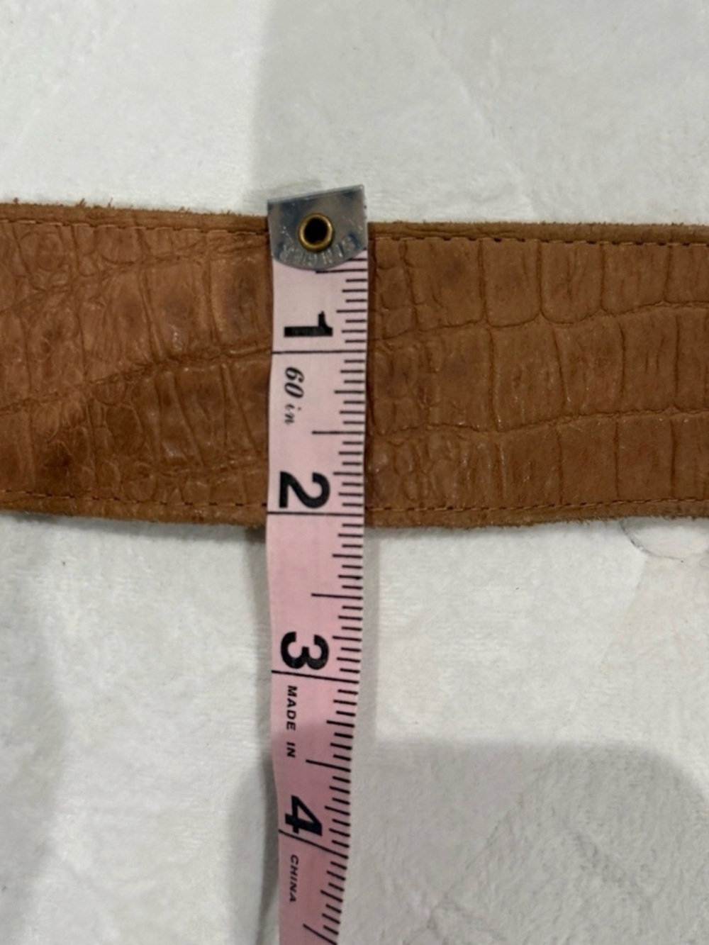 Women’s leather belt with 2 tone buckle - Picture 7 of 8